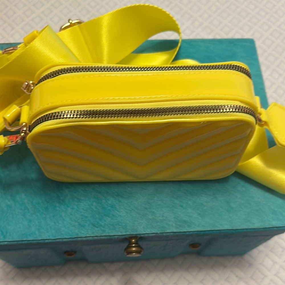 Yellow Chevron Crossbody Bag